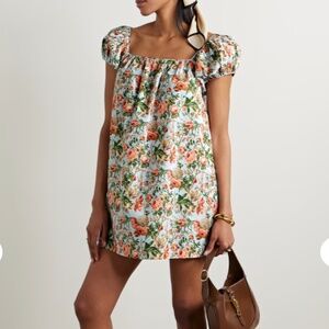DÔEN Julie floral-print cotton-poplin mini dress